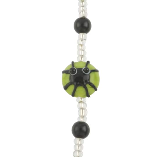 Green &#x26; Black Spider Lampwork Glass Bead Mix by Bead Landing&#x2122;